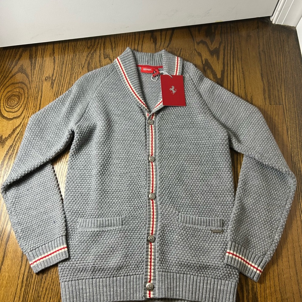 AUTHENTIC Official Ferrari BRAND NEW Gray Boys Sweater LIMITED